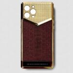 24k gold metal iphone case 14 pro max red python