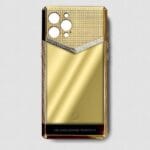 24k gold metal iphone case 14 pro max swarovski V