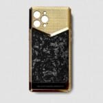 24k gold metal iphone case forged carbon black 1