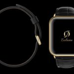 Montre Apple 8 plaquée or 24k avec bracelet crocodile noir et gravure