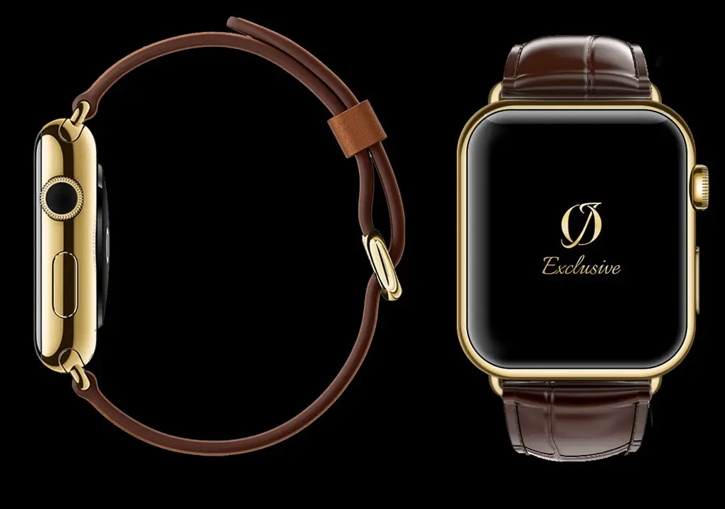 24K Gold Apple Watch 8 Crocodile Strap | OJ Exclusive