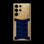 24K 金色三星 S23 Ultra 鳄鱼蓝
