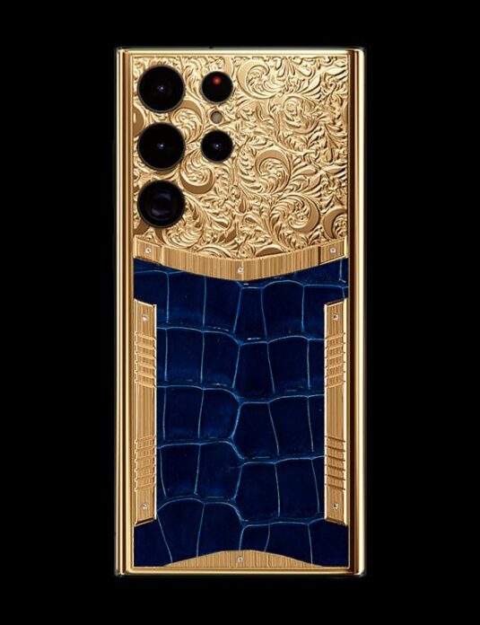 24k gold samsung s23 ultra crocodile blue