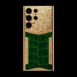 24k gold samsung s23 ultra crocodile green