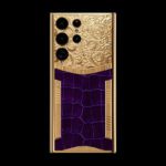 24k gold samsung s23 ultra crocodile purple