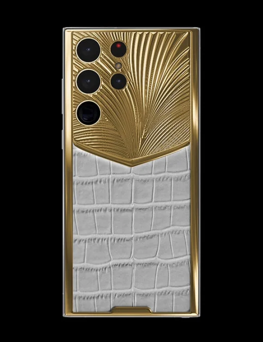 24k gold samsung s24 ultra white crocodile