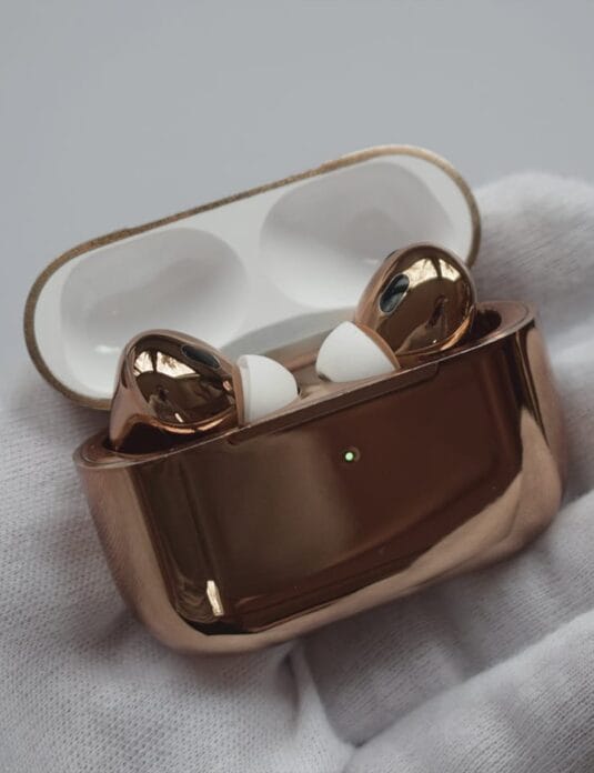 24k rose gold airpods pro front