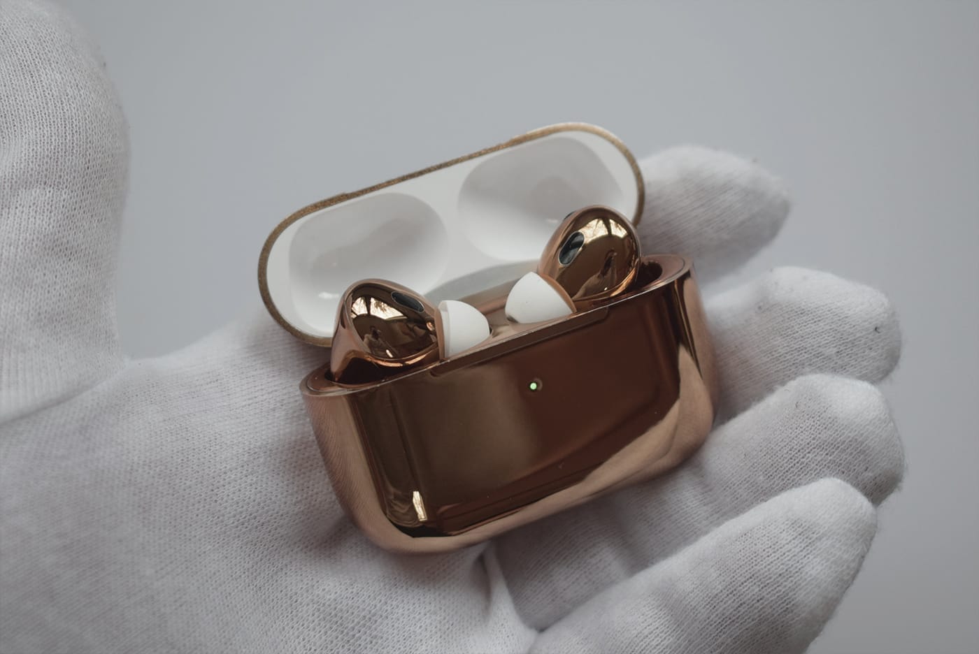 24k rose gold airpods pro front