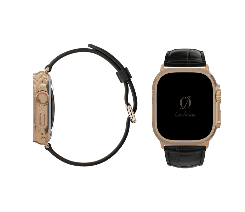 24k rose gold apple watch ultra crocodile strap