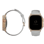 montre apple watch ultra en or rose 24k et diamants