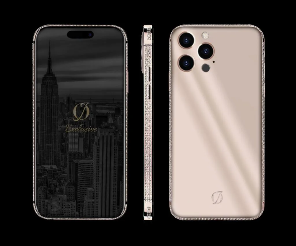 24k rose gold iphone 14 pro diamonds Apple