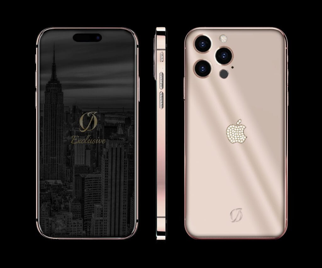 24k rose gold iphone 14 pro diamonds Apple1