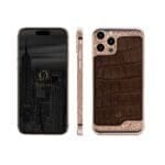 oro rosa 24k iphone 15 pro max 3D inciso coccodrillo