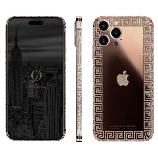 24k rose gold iphone 15 pro max diamonds edition