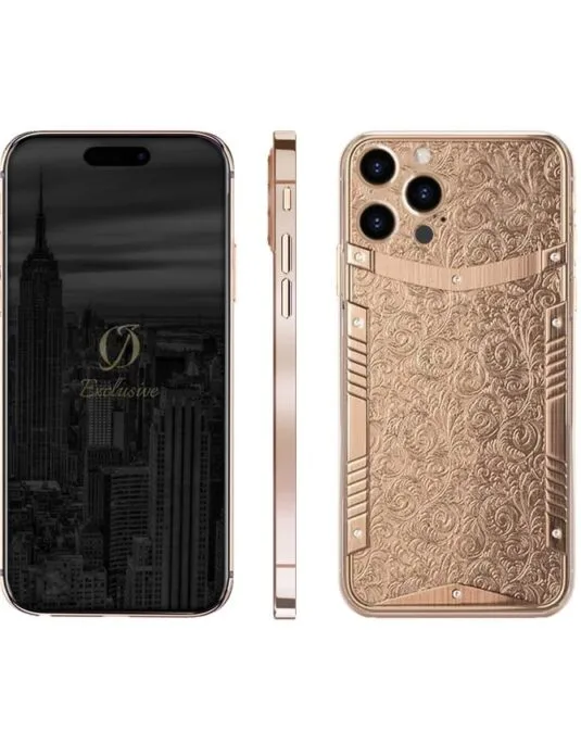 24k rose gold iphone 15 pro max flower edition