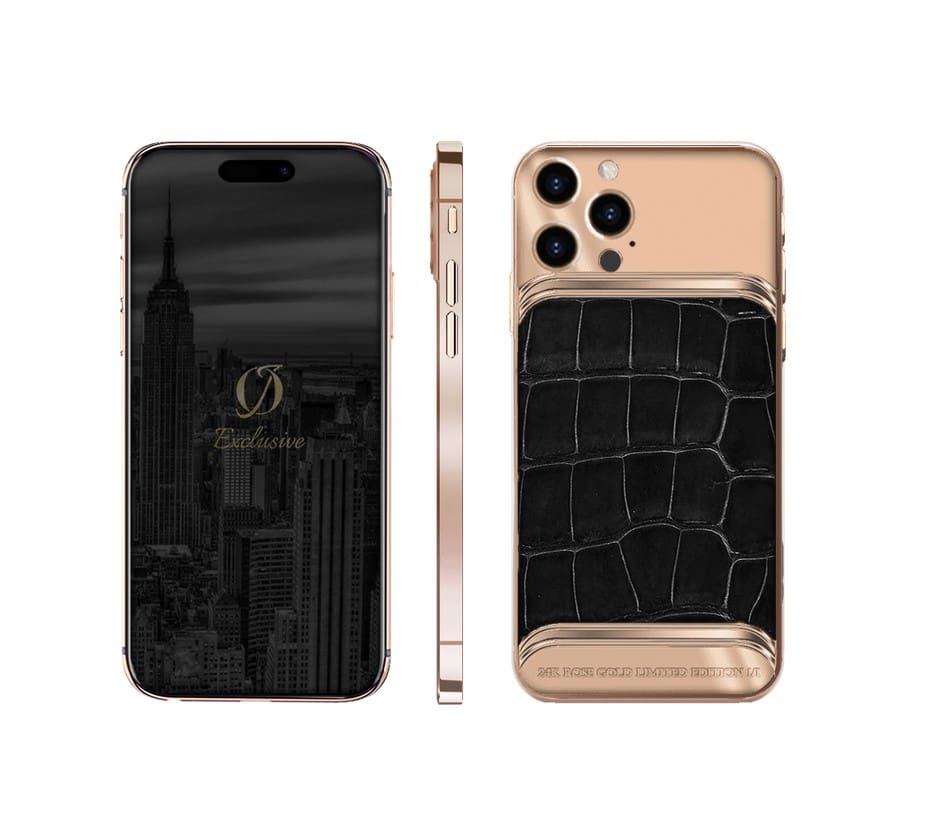 24k rose gold iphone 15 pro max infinity crococ