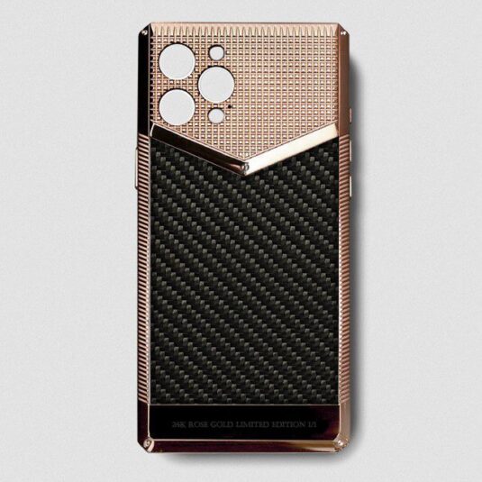 24k rose gold metal iphone case 14 pro max 3k carbon