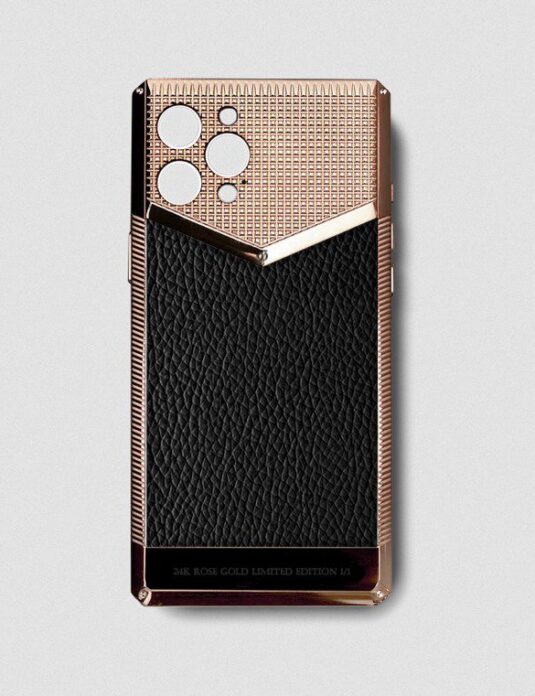 24k rose gold metal iphone case black togo