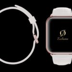 montre apple 8 plaquée or rose 24 carats avec bracelet crocodile blanc 1