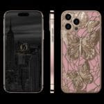 24k rose goldIPHONE 14 PRO MAX BUTTERFLY rose leather
