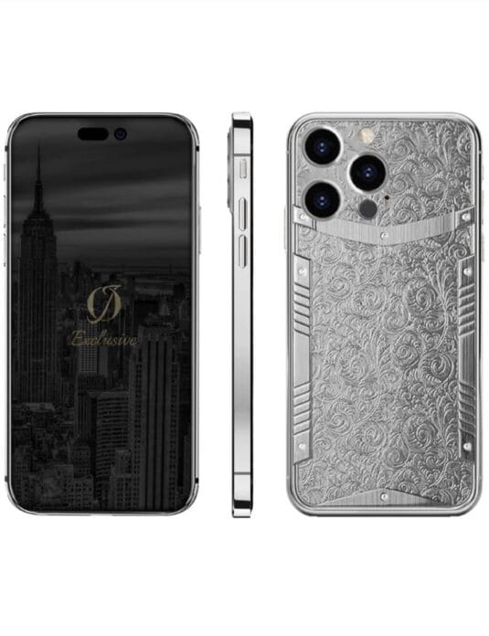 24k white gold Iphone 16 pro max flower edition