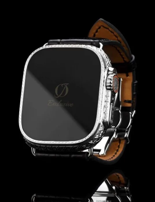 24k white gold apple watch ultra crocodile