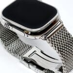 24k white gold apple watch ultra metal strap2