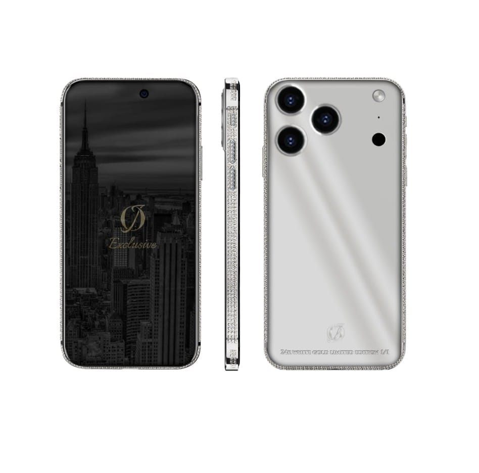 24kwhite goldiphone17pro max diamonds 24k white gold iphone 17 pro max diamonds