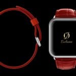 Montre Apple placée or blanc 24k rouge sanglier strap 1