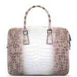 White himalayan crocodile briefcase