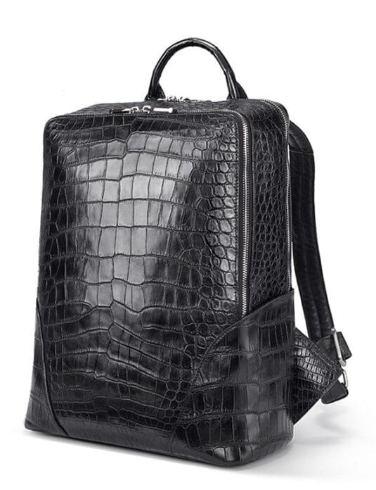 Alligator Leather Backpack Business Travel Daypack for Men2