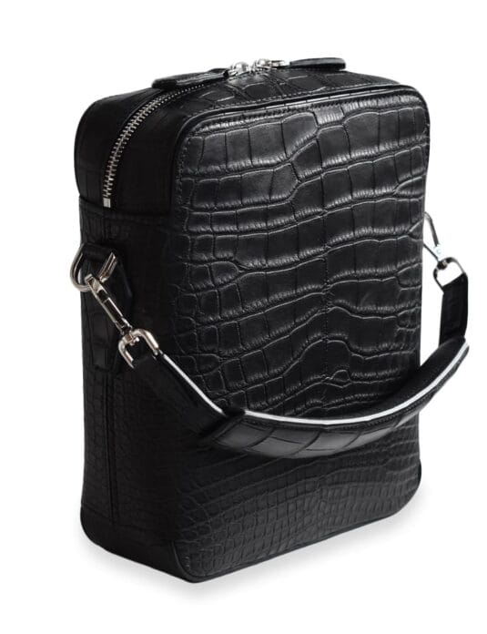BLACK CROCODILE CROSSBODY BAG OJ