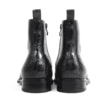Balmoral Boots Crocodile Leather Black Fashion Boot Shoes Men