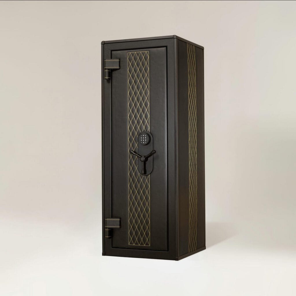 خزنة كبيرة فاخرة مع لفاف ساعات وأصفر