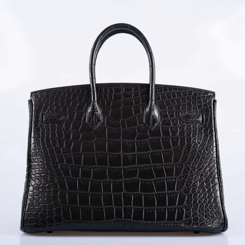Black Alligator Handbag Birkin 30cm back