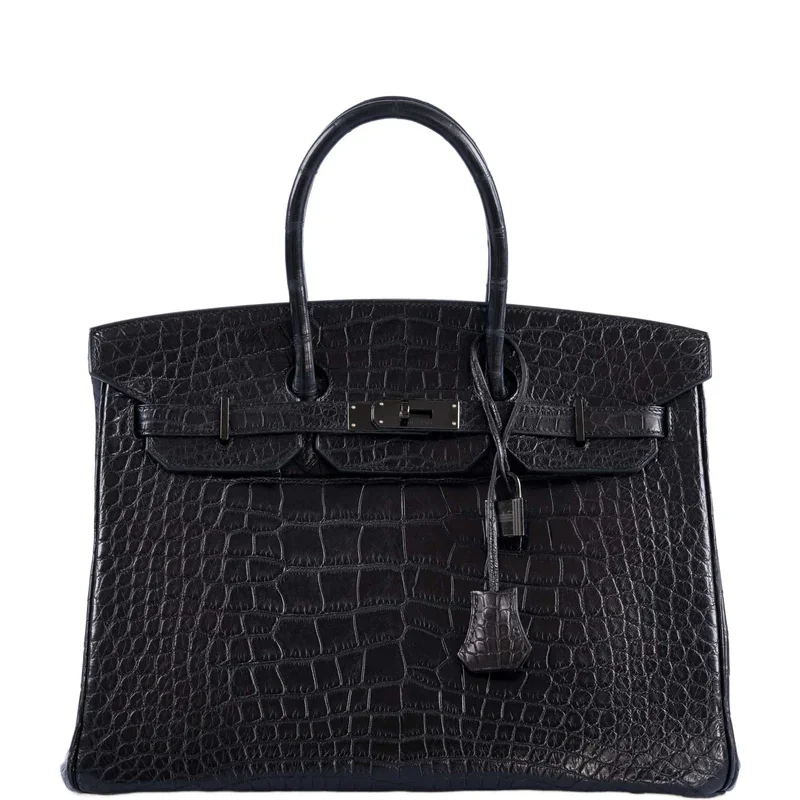 Black Alligator Handbag Birkin 30cm