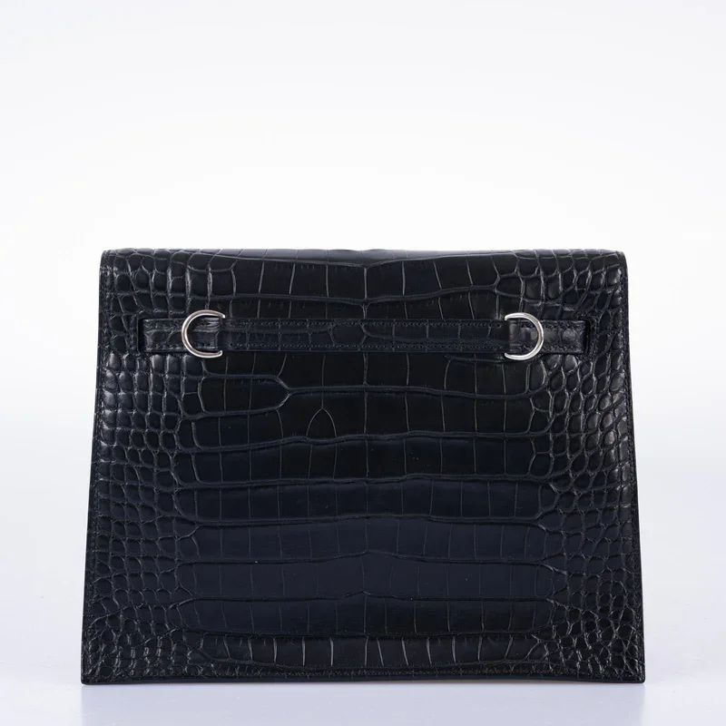 Black Alligator Handbag Kelly Danse back