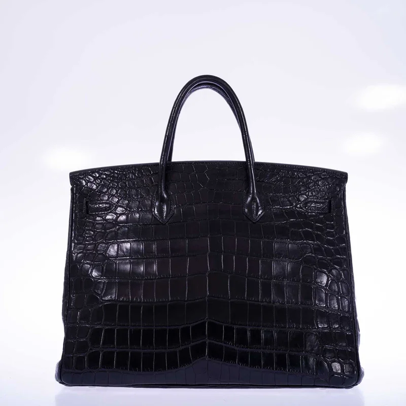 Black Crocodile Handbag Birkin 40cm back