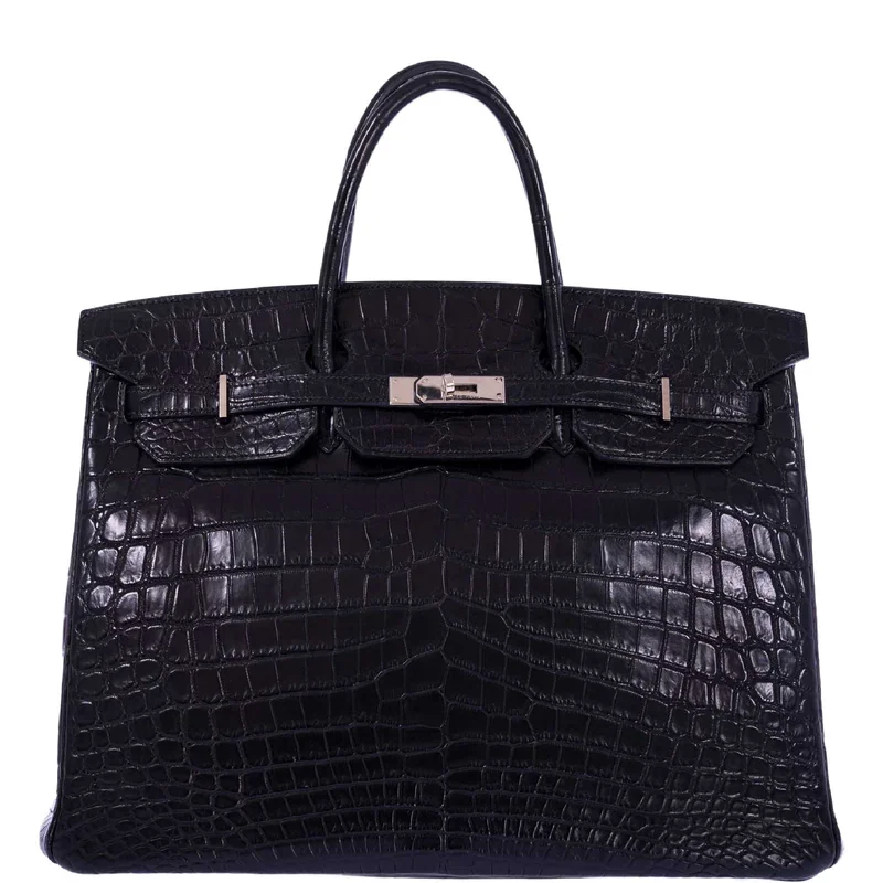 Black Crocodile Handbag Birkin 40cm