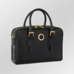 Maletín de hombre con estampado de cocodrilo negro