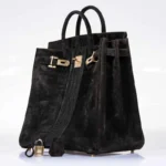 Black Suede and crocodile Handbag Birkin HAC 40cm