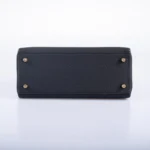 Black Togo & Lizard Leather Handbag Kelly 25cm