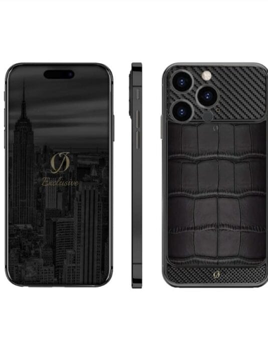Black iphone 16 pro max carbon crocodile