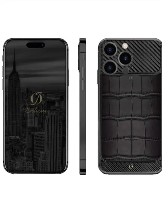 Black iphone 16 pro max carbon crocodile