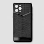 Black metal iphone case 14 pro max grey python