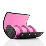 Black python watch roll pink suede interior