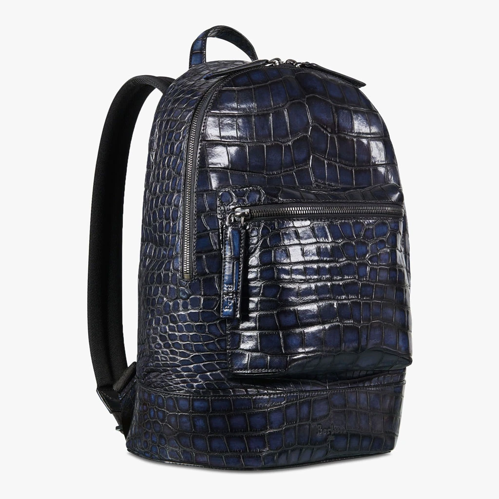 Blue Alligator Leather Backpack1