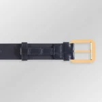 Blue Alligator Leather Belt Gold