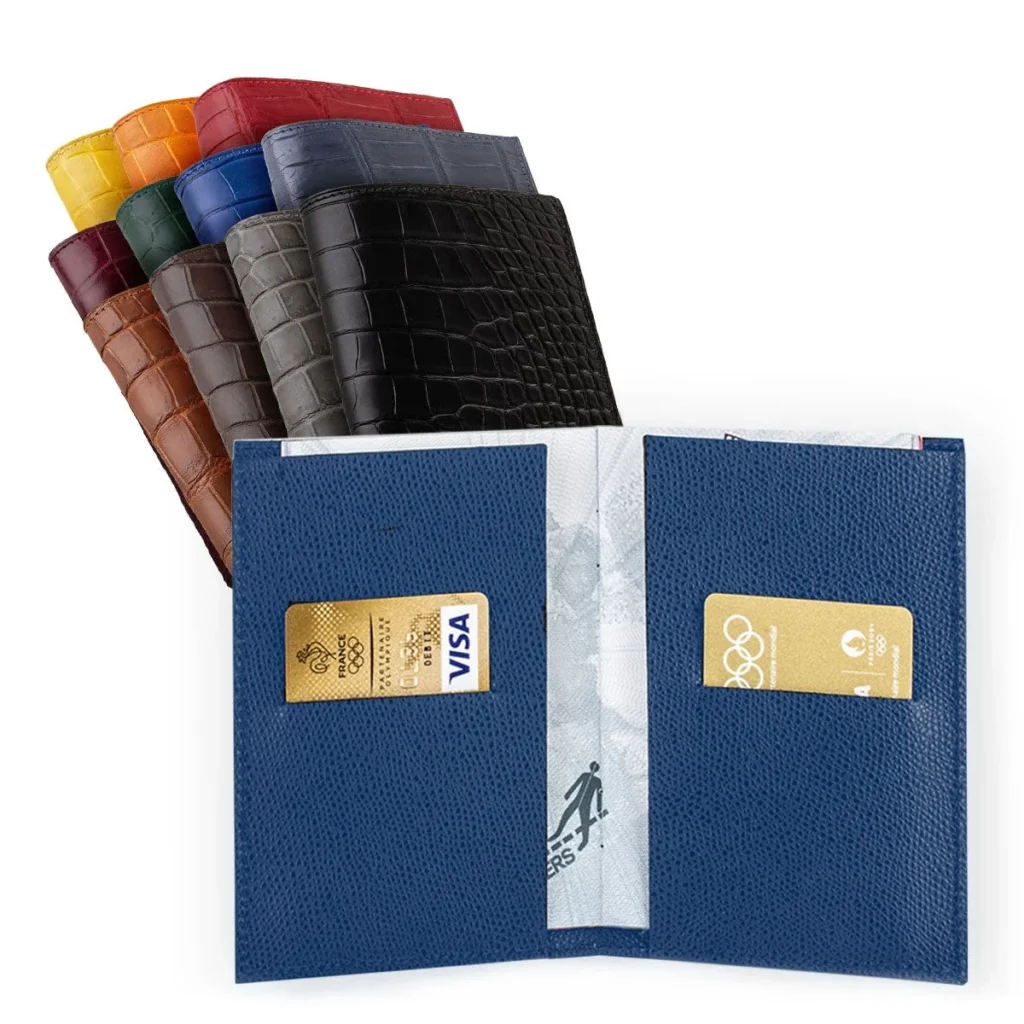 Blue Crocodile Passport Holder inside