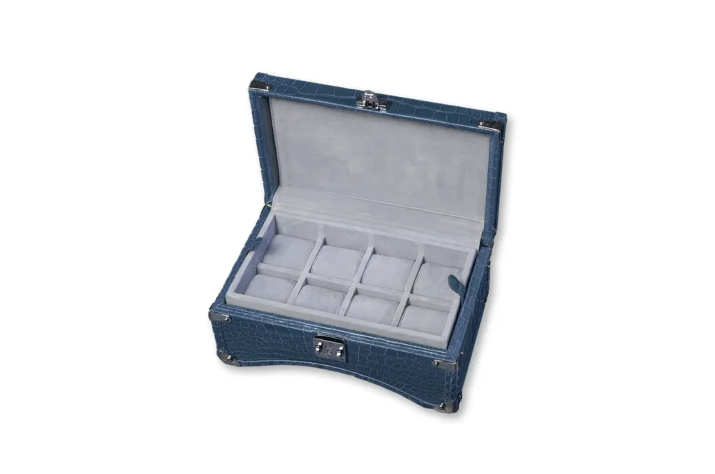 Blue Crocodile Watch Box Lux open